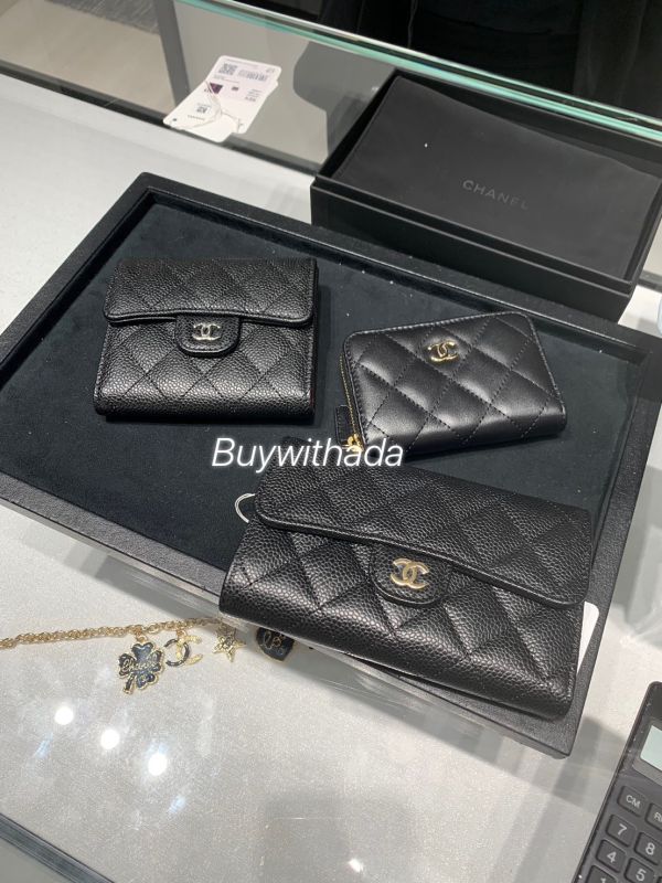 CHANEL 三折翻蓋中夾 黑荔枝金釦 buywithada,france,全球代購,歐洲,exquisite,quality goods,posh,fancy,luxurious