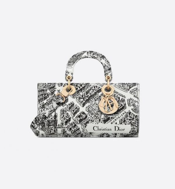 DIOR 中碼 LADY D-JOY  白色 Plan de Paris 刺繡印花小牛皮 buywithada,france,全球代購,歐洲,exquisite,quality goods,posh,fancy,luxurious