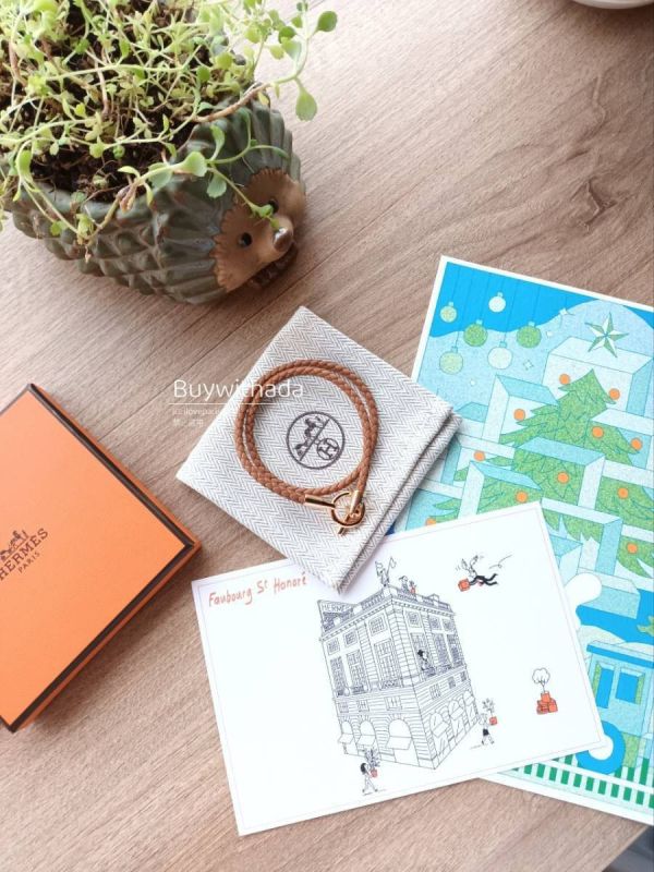 HERMES T扣編織雙層手鏈 金棕玫瑰金 T2 buywithada,france,全球代購,歐洲,exquisite,quality goods,posh,fancy,luxurious