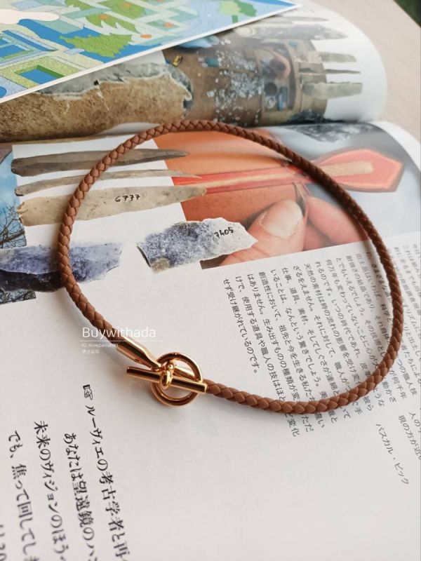 HERMES T扣編織雙層手鏈 金棕玫瑰金 T2 buywithada,france,全球代購,歐洲,exquisite,quality goods,posh,fancy,luxurious