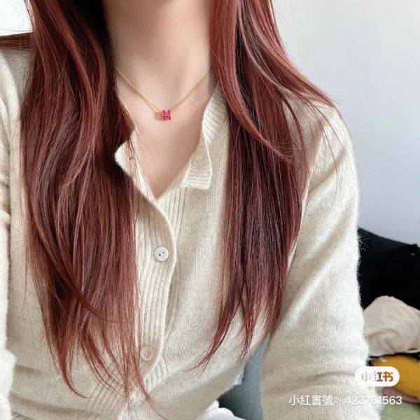 HERMES POP H MINI 項鍊 莓果色金 0E Rose Texas 德州玫瑰粉 buywithada,france,全球代購,歐洲,exquisite,quality goods,posh,fancy,luxurious