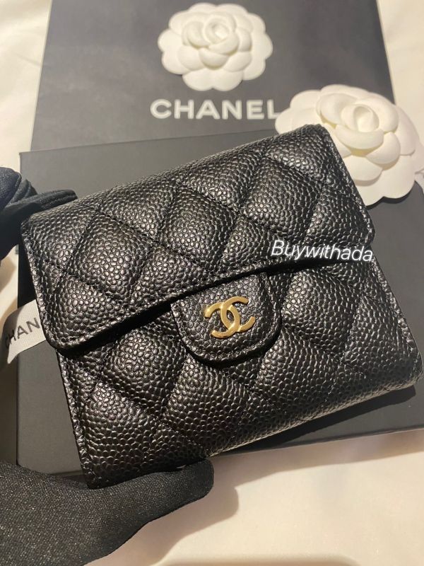 CHANEL CF 黑荔枝金釦 三折短夾 buywithada,france,全球代購,歐洲,exquisite,quality goods,posh,fancy,luxurious