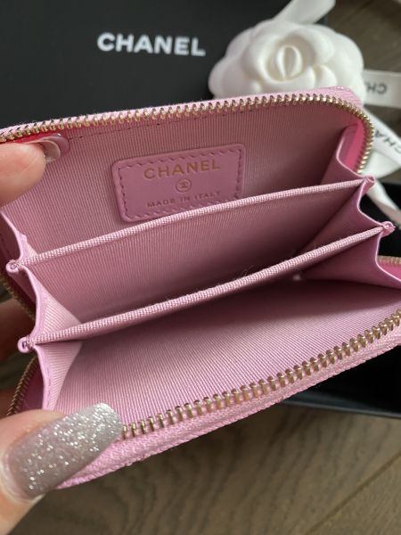 CHANEL 23粉色ㄇ字零錢卡包 荔枝皮淡金釦 buywithada,france,全球代購,歐洲,exquisite,quality goods,posh,fancy,luxurious