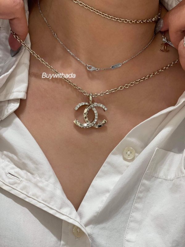 CHANEL 23B 經典的大雙C水鑽項鏈 buywithada,france,全球代購,歐洲,exquisite,quality goods,posh,fancy,luxurious