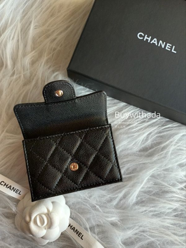CHANEL MINI 三折短夾 黑荔枝金釦 buywithada,france,全球代購,歐洲,exquisite,quality goods,posh,fancy,luxurious