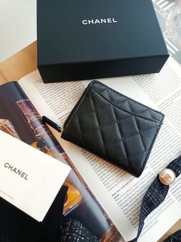 CHANEL 大L拉鍊卡包 黑荔枝金釦 buywithada,france,全球代購,歐洲,exquisite,quality goods,posh,fancy,luxurious