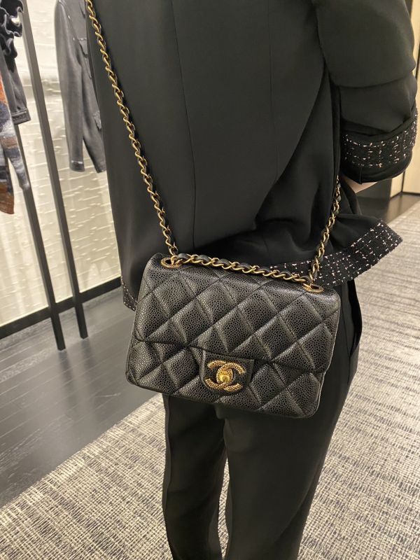 CHANEL 24B 黑荔枝皮方胖 4孔鏈條包 buywithada,france,全球代購,歐洲,exquisite,quality goods,posh,fancy,luxurious