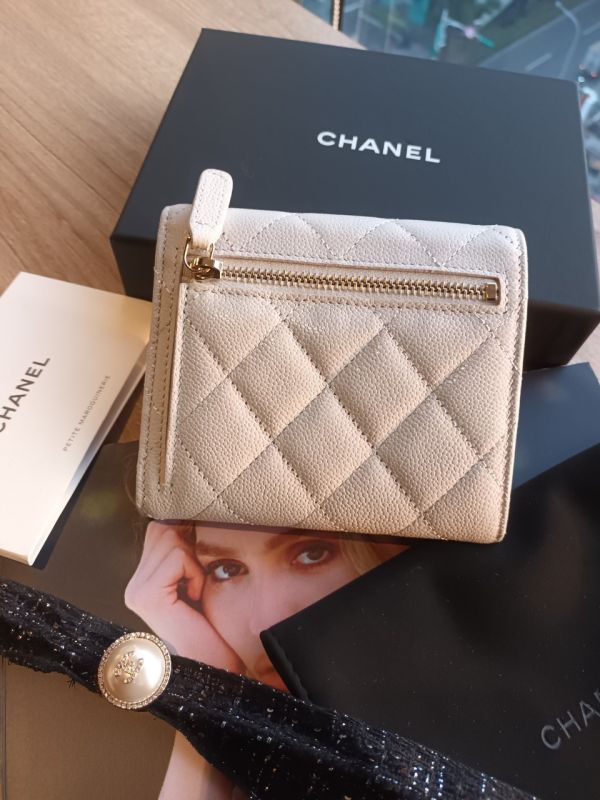 CHANEL 25C cf 經典系列三折短夾 灰色金釦 buywithada,france,全球代購,歐洲,exquisite,quality goods,posh,fancy,luxurious