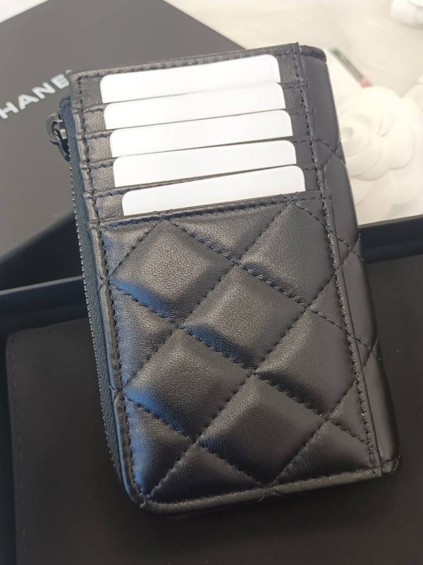 CHANEL so black 黑羊皮 L拉鍊零錢卡包 buywithada,france,全球代購,歐洲,exquisite,quality goods,posh,fancy,luxurious