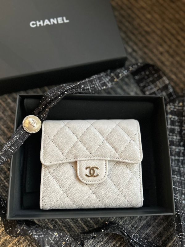 CHANEL 25C cf 經典系列三折短夾 灰色金釦 buywithada,france,全球代購,歐洲,exquisite,quality goods,posh,fancy,luxurious