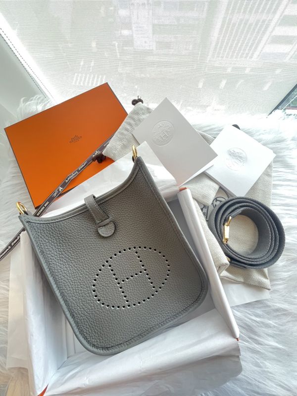 HERMES EVELYNE MINI 積雨雲灰金釦 B刻 台灣購証 buywithada,france,全球代購,歐洲,exquisite,quality goods,posh,fancy,luxurious