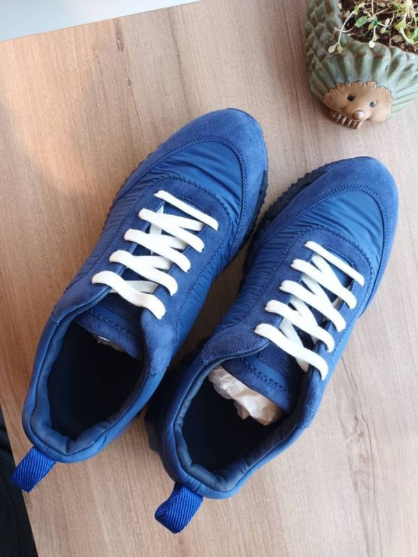 Hermes bouncing 運動鞋 麂皮拼布 藍色 SIZE 41.5 buywithada,france,全球代購,歐洲,exquisite,quality goods,posh,fancy,luxurious