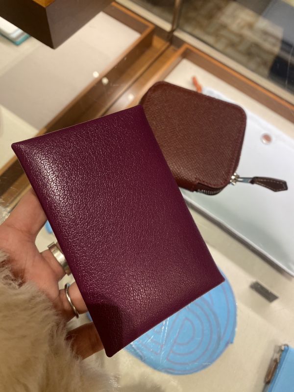 HERMES CHEVRE CHAMKILA P9綿葵紫 山羊皮卡包 buywithada,france,全球代購,歐洲,exquisite,quality goods,posh,fancy,luxurious
