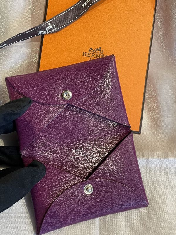HERMES CHEVRE CHAMKILA P9綿葵紫 山羊皮卡包 buywithada,france,全球代購,歐洲,exquisite,quality goods,posh,fancy,luxurious