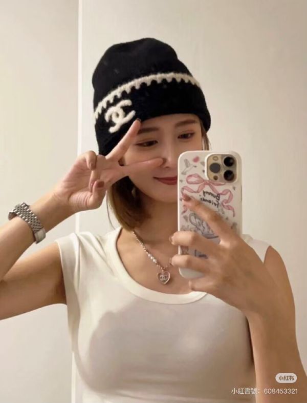 CHANEL 鋸齒紋邊毛帽 黑色 buywithada,france,全球代購,歐洲,exquisite,quality goods,posh,fancy,luxurious