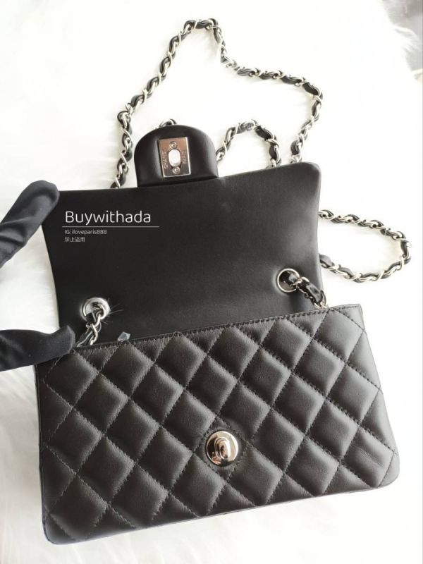 爆款CHANEL MINI CF20 黑色銀釦羊皮口蓋包 buywithada,france,全球代購,歐洲,exquisite,quality goods,posh,fancy,luxurious