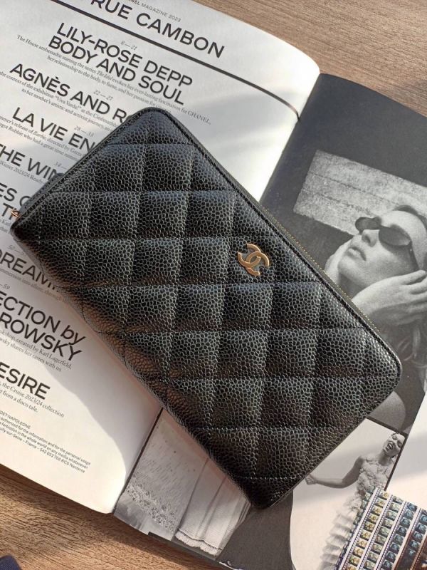 CHANEL 黑荔枝金釦拉鍊長夾 台灣現貨 buywithada,france,全球代購,歐洲,exquisite,quality goods,posh,fancy,luxurious