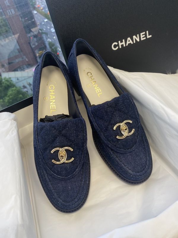 CHANEL 24S 深丹寧牛仔翻蓋樂福鞋 SIZE 38.5 buywithada,france,全球代購,歐洲,exquisite,quality goods,posh,fancy,luxurious