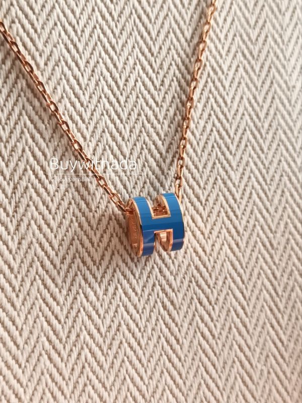 HERMES POP H MINI 項鍊 藍色玫瑰金 buywithada,france,全球代購,歐洲,exquisite,quality goods,posh,fancy,luxurious