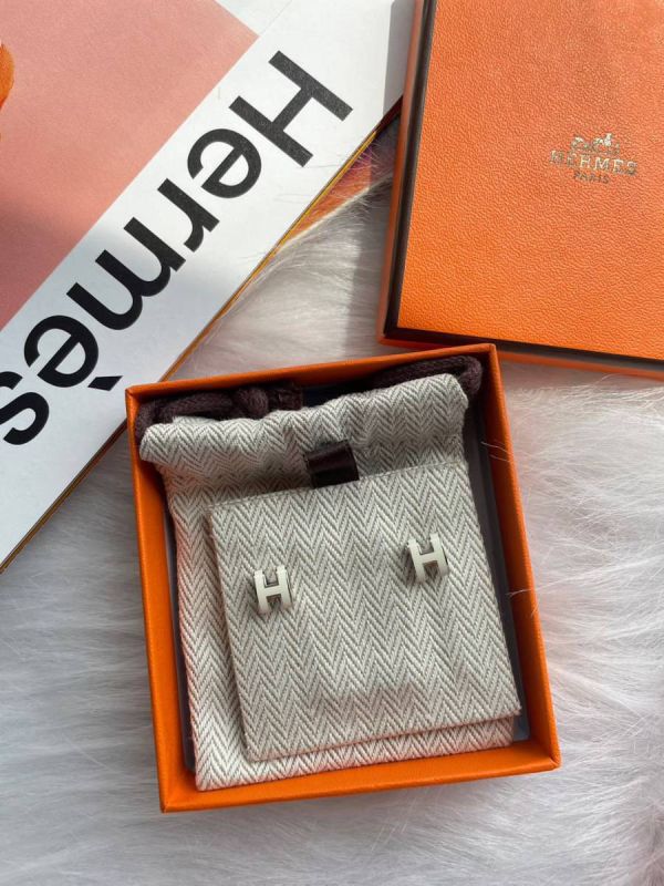 HERMES POP H MINI 白銀 耳針 buywithada,france,全球代購,歐洲,exquisite,quality goods,posh,fancy,luxurious