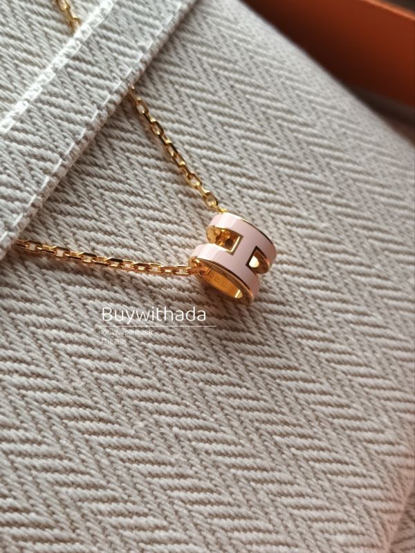 HERMES POP H MINI 粉金 項鏈 buywithada,france,全球代購,歐洲,exquisite,quality goods,posh,fancy,luxurious