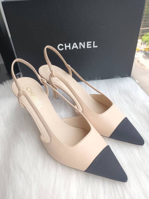 CHANEL 後跟金色CC高跟鞋 奶茶色 SIZE 39 buywithada,france,全球代購,歐洲,exquisite,quality goods,posh,fancy,luxurious
