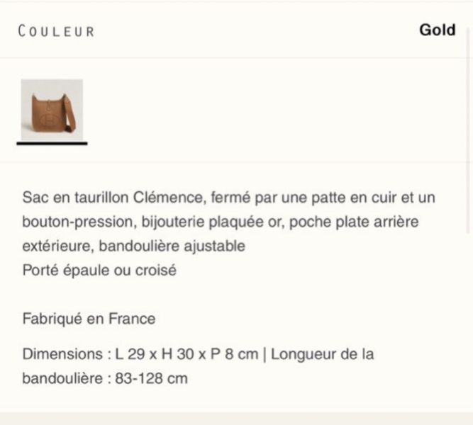 HERMES EVELYNE 29 金金 buywithada,france,全球代購,歐洲,exquisite,quality goods,posh,fancy,luxurious