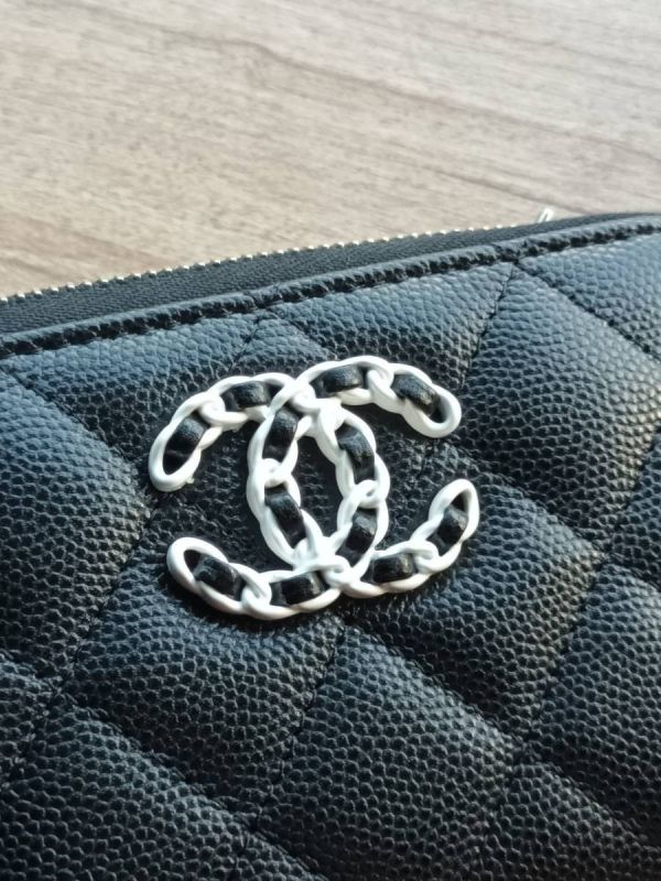 CHANEL 白色19 新款ㄇ字拉鏈錢包 內有拉鍊分層 黑荔枝銀釦 buywithada,france,全球代購,歐洲,exquisite,quality goods,posh,fancy,luxurious