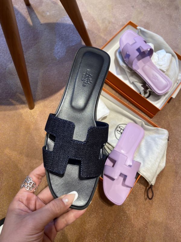 HERMES ORAN H 深色 牛仔 拖鞋 SIZE 38.5 buywithada,france,全球代購,歐洲,exquisite,quality goods,posh,fancy,luxurious