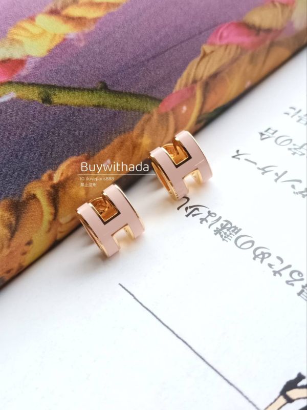 HERMES POP H MINI 耳環 粉金 buywithada,france,全球代購,歐洲,exquisite,quality goods,posh,fancy,luxurious