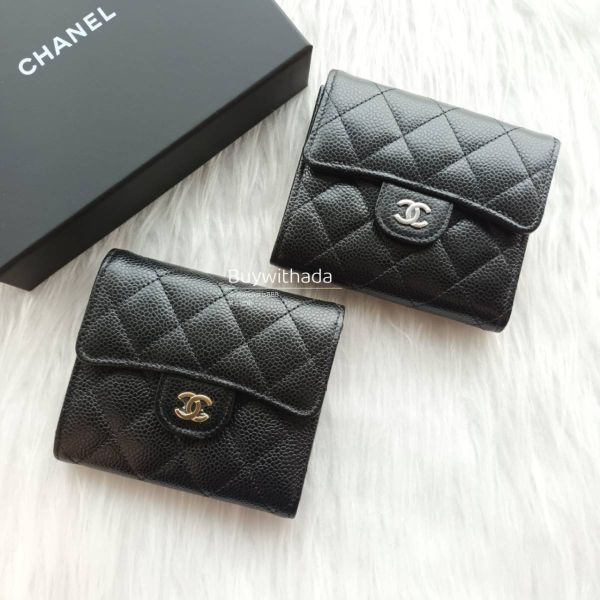 CHANEL CF 黑荔枝金釦 三折短夾 buywithada,france,全球代購,歐洲,exquisite,quality goods,posh,fancy,luxurious