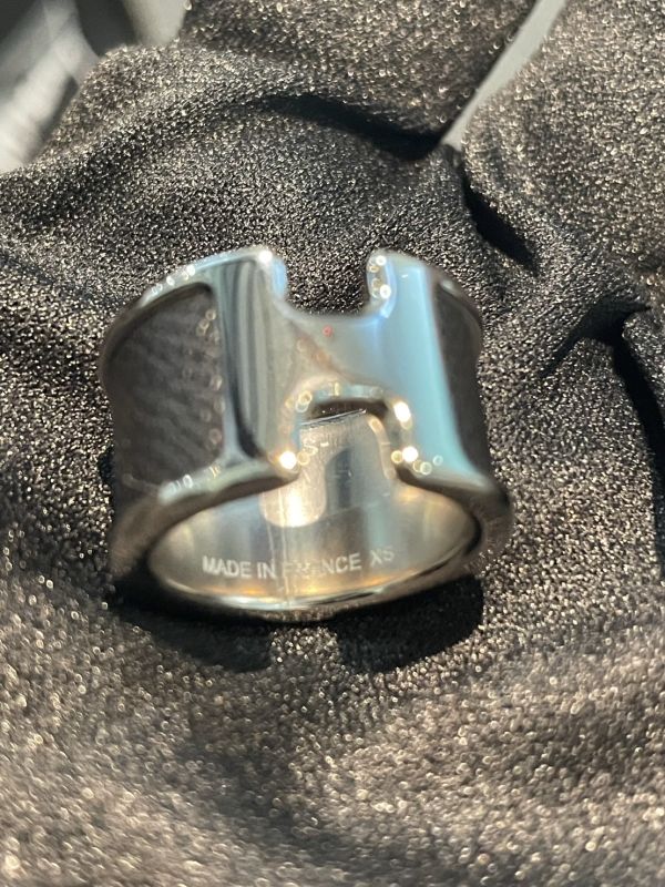HERMES 最新olympe 戒指 黑銀 寬版 xs buywithada,france,全球代購,歐洲,exquisite,quality goods,posh,fancy,luxurious
