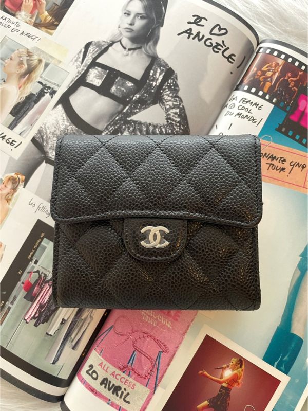 CHANEL CF 經典三折短夾 黑荔枝 銀釦 buywithada,france,全球代購,歐洲,exquisite,quality goods,posh,fancy,luxurious