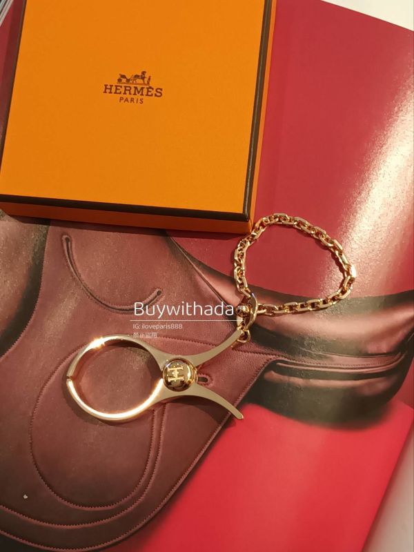 HERMES 人氣款手套夾/吊飾/眼鏡夾 玫瑰金色 buywithada,france,全球代購,歐洲,exquisite,quality goods,posh,fancy,luxurious