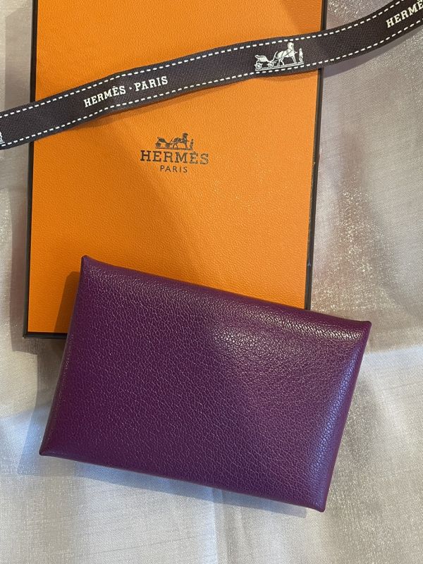 HERMES CHEVRE CHAMKILA P9綿葵紫 山羊皮卡包 buywithada,france,全球代購,歐洲,exquisite,quality goods,posh,fancy,luxurious