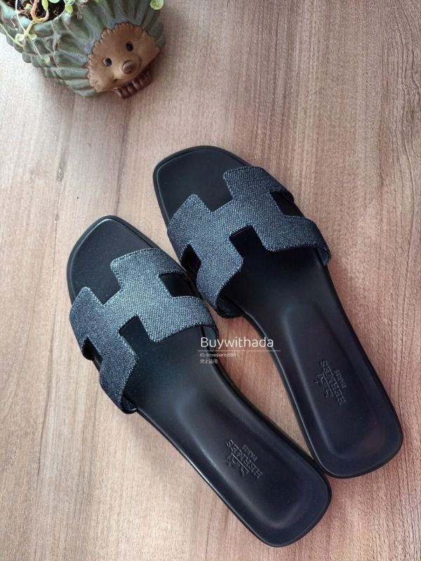 HERMES ORAN H 深色 牛仔 拖鞋 SIZE 38.5 buywithada,france,全球代購,歐洲,exquisite,quality goods,posh,fancy,luxurious