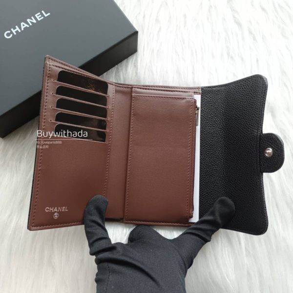 CHANEL 三折翻蓋中夾 黑荔枝銀釦 buywithada,france,全球代購,歐洲,exquisite,quality goods,posh,fancy,luxurious