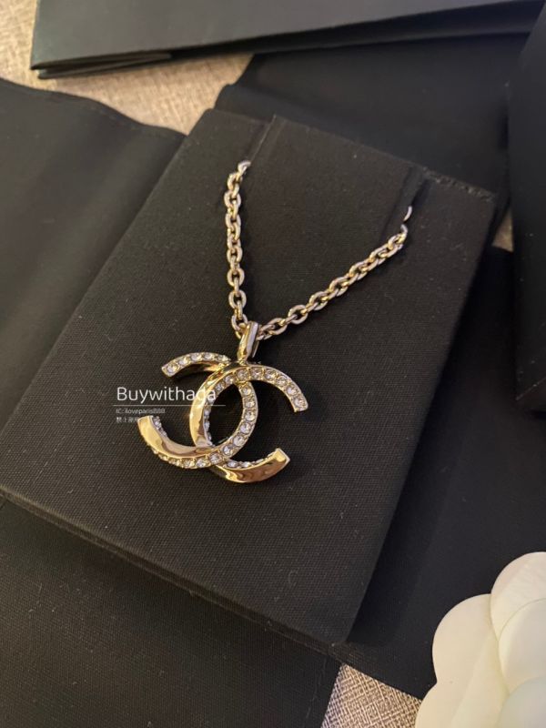 CHANEL 23B 經典的大雙C水鑽項鏈 buywithada,france,全球代購,歐洲,exquisite,quality goods,posh,fancy,luxurious