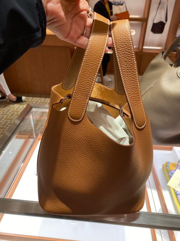 HERMES PICOTIN 22 金棕銀釦 buywithada,france,全球代購,歐洲,exquisite,quality goods,posh,fancy,luxurious