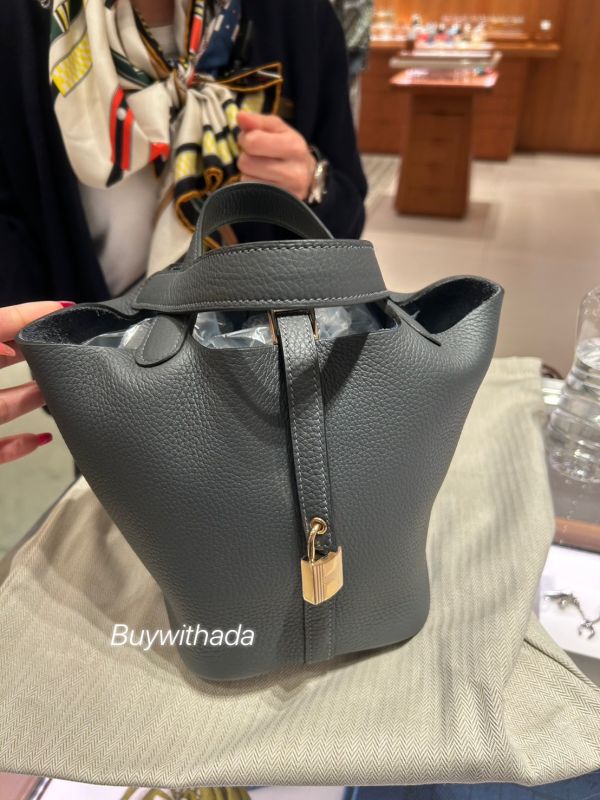 HERMES PICOTIN 18 H0霧霾灰金釦 buywithada,france,全球代購,歐洲,exquisite,quality goods,posh,fancy,luxurious