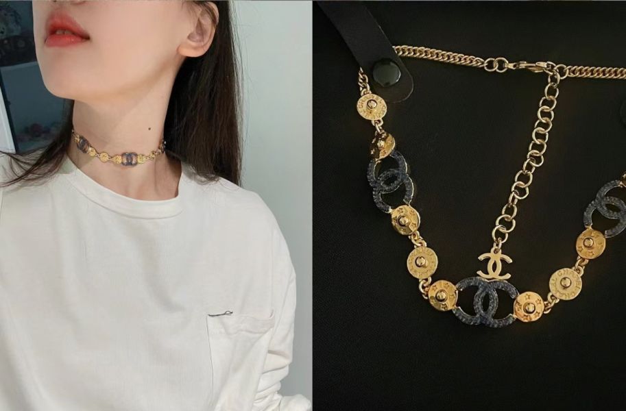 CHANEL 24P 牛仔CC 金色鈕釦 頸鏈 buywithada,france,全球代購,歐洲,exquisite,quality goods,posh,fancy,luxurious