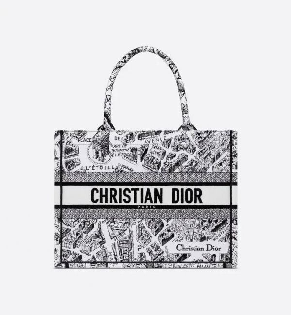 DIOR 中碼 DIOR BOOK TOTE 白色 Plan de Paris 刺繡 buywithada,france,全球代購,歐洲,exquisite,quality goods,posh,fancy,luxurious