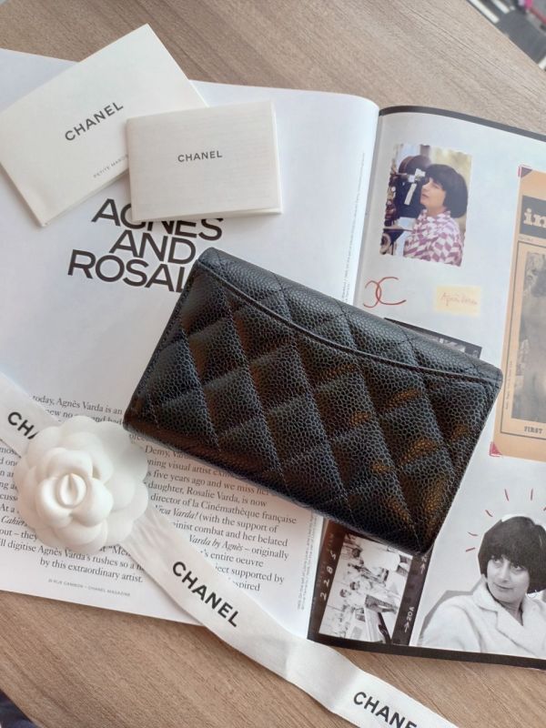 CHANEL 三折翻蓋中夾 黑荔枝金釦 buywithada,france,全球代購,歐洲,exquisite,quality goods,posh,fancy,luxurious