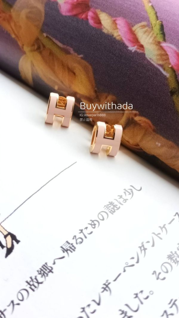 HERMES POP H MINI 耳環 粉金 buywithada,france,全球代購,歐洲,exquisite,quality goods,posh,fancy,luxurious