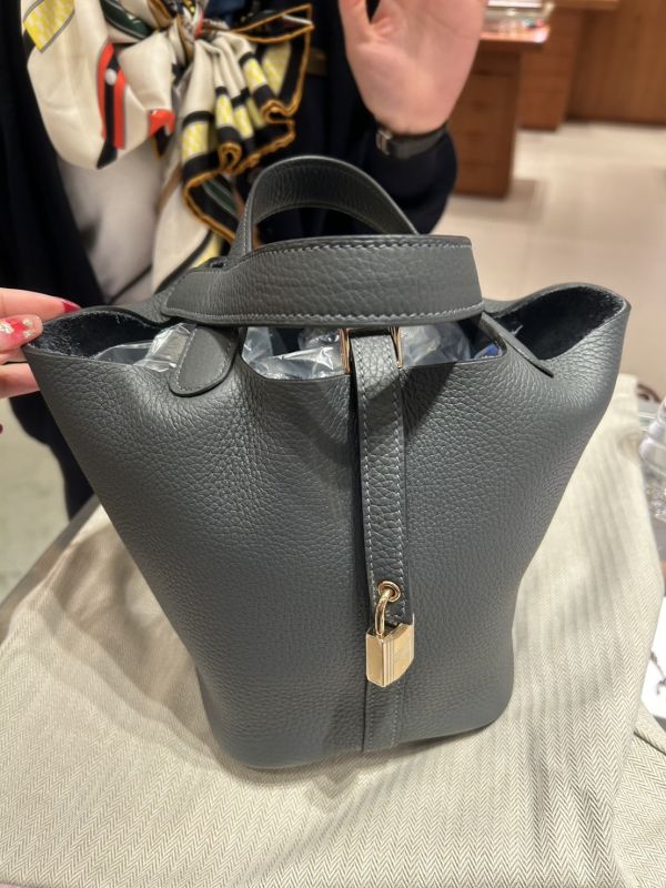 HERMES PICOTIN 18 H0霧霾灰金釦 buywithada,france,全球代購,歐洲,exquisite,quality goods,posh,fancy,luxurious