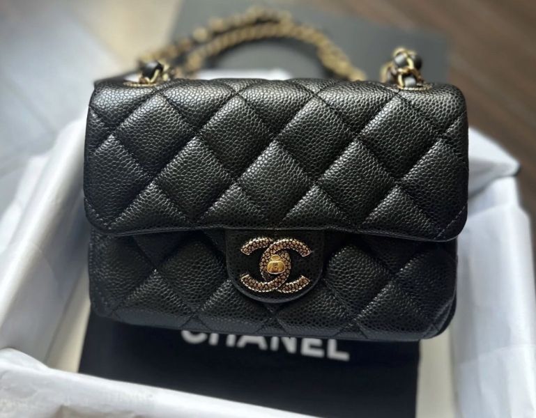 CHANEL 24B 黑荔枝皮方胖 4孔鏈條包 buywithada,france,全球代購,歐洲,exquisite,quality goods,posh,fancy,luxurious