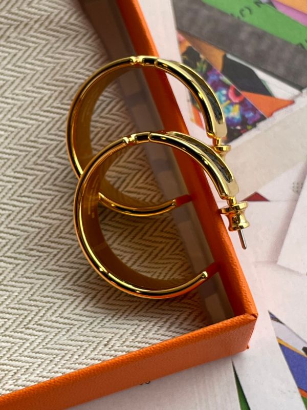 HERMES Olympe 大圈圈耳環 黑色金邊 buywithada,france,全球代購,歐洲,exquisite,quality goods,posh,fancy,luxurious
