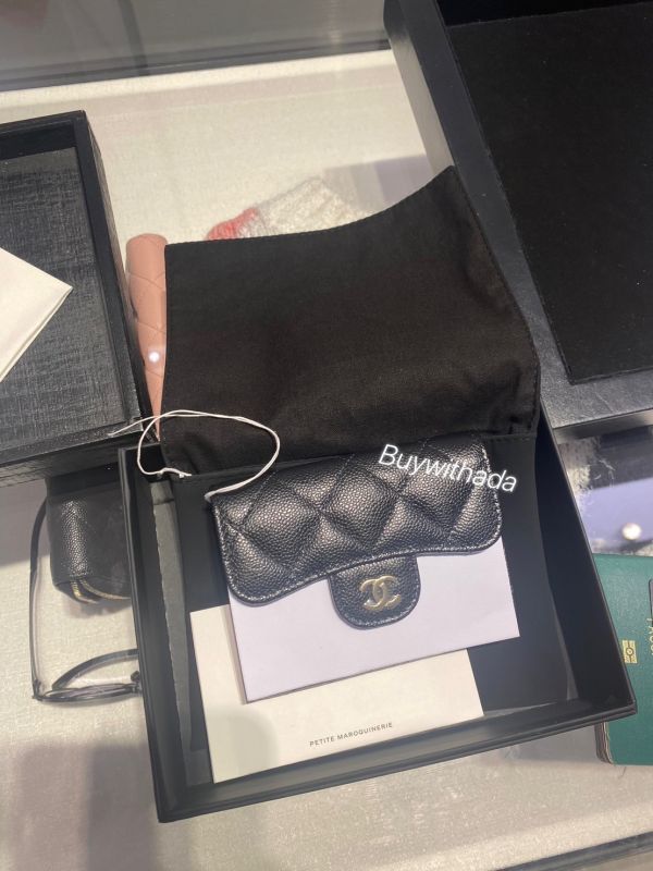 CHANEL CF 黑金 荔枝皮 雙層卡包/錢包 buywithada,france,全球代購,歐洲,exquisite,quality goods,posh,fancy,luxurious