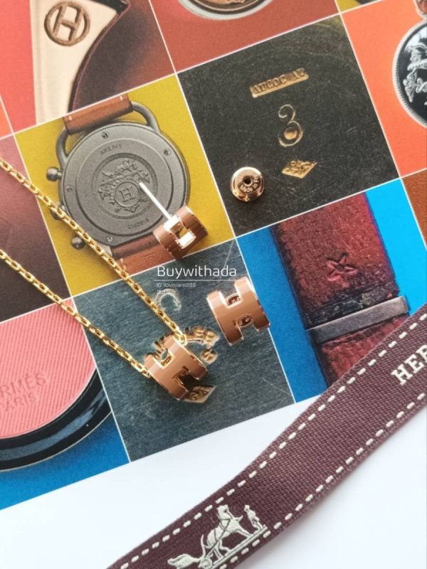HERMES POP H MINI 金棕玫瑰金 耳環 現貨 buywithada,france,全球代購,歐洲,exquisite,quality goods,posh,fancy,luxurious
