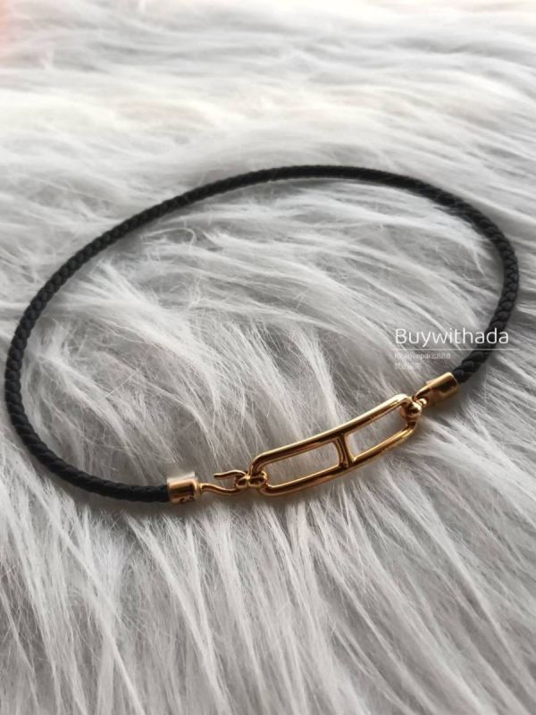 HERMES 豬鼻編織雙層手鏈 黑金 T3 buywithada,france,全球代購,歐洲,exquisite,quality goods,posh,fancy,luxurious